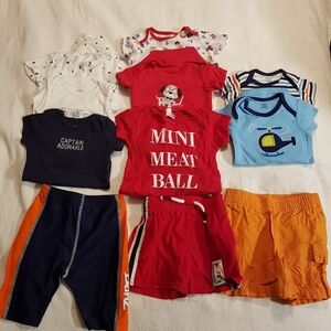 Boys bundle of summer 12 months clothes mixed brands